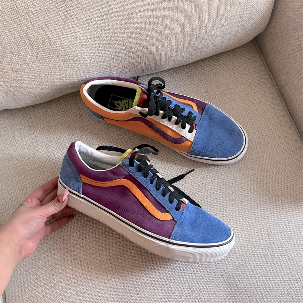☁️WORN ONCE RARE COLORBLOCK VANS✨